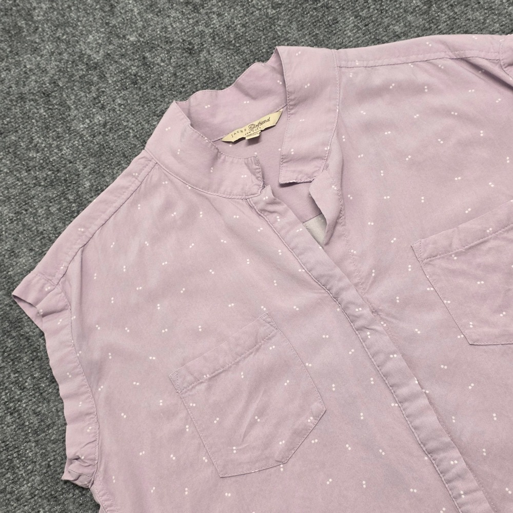 Jachs Girlfriend Lavender Polka Dot Sleeveless Rayon Blouse Top Purple Large